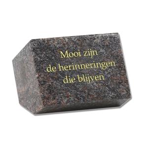 Gedenkartikelen Gedenksteen 8x11x8cm: Mooi zijn de herinneringen die blijven