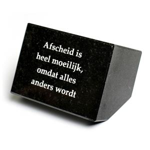 Gedenkartikelen Gedenksteen 8x11x8cm: Afscheid is heel moeilijk