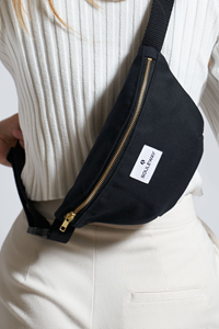 Damen vegan Gürteltasche Nacht Schwarz