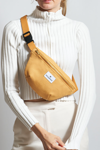 Damen vegan Gürteltasche Senfgelb