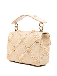 Valentino Garavani Roman Stud raffia schoudertas - Bruin