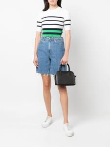 Lacoste Chantaco leren shopper - Zwart