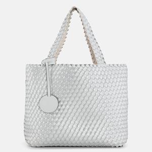 Ilse jacobsen Reversible Tote Bag BAG08 M - 104710 Egg White Silver | Egg White Silver