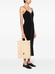 Patou Vertical raffia shopper met JP-patch - Beige