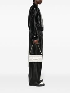 Love Moschino metallic-thread raffia shoulder bag - Wit