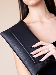 Brunello Cucinelli Envelope leather clutch bag - Zwart