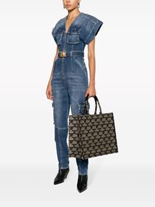 Elisabetta Franchi Shopper met monogram jacquard - Beige