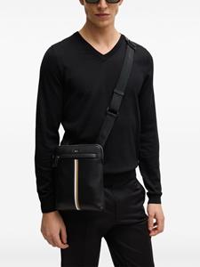 BOSS faux-leather messenger bag - Zwart