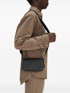 Ferragamo Leren messengertas met gancini-gesp - Zwart