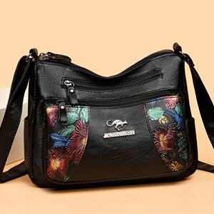 Kuluosidi Middle-Aged Women's Large Capacity Bag Soft Leather Shoulder Crossbody Bag for Mom