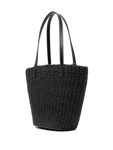 Coach small straw tote bag - Zwart