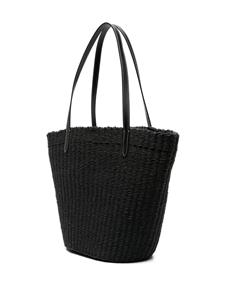 Coach interwoven straw tote bag - Zwart