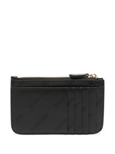 Balenciaga Leren pasjeshouder met logo-reliëf - Zwart