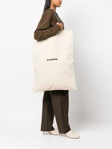 Jil Sander Shopper met logoprint - Beige