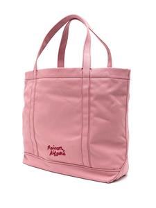 Maison Kitsuné logo-appliqué tote bag - Roze