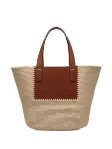 Bally Geweven shopper met logoplakkaat - Beige
