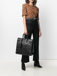 Saint Laurent Draagtas met krokodillenhuid-effect - Zwart