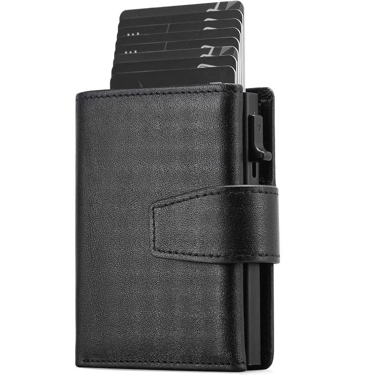 Smarwatch Card Case with Coin Pocket Men Wallet Genuine Leather Wallet Mini Wallet Mens Slim Wallet Pop-up Card Holder
