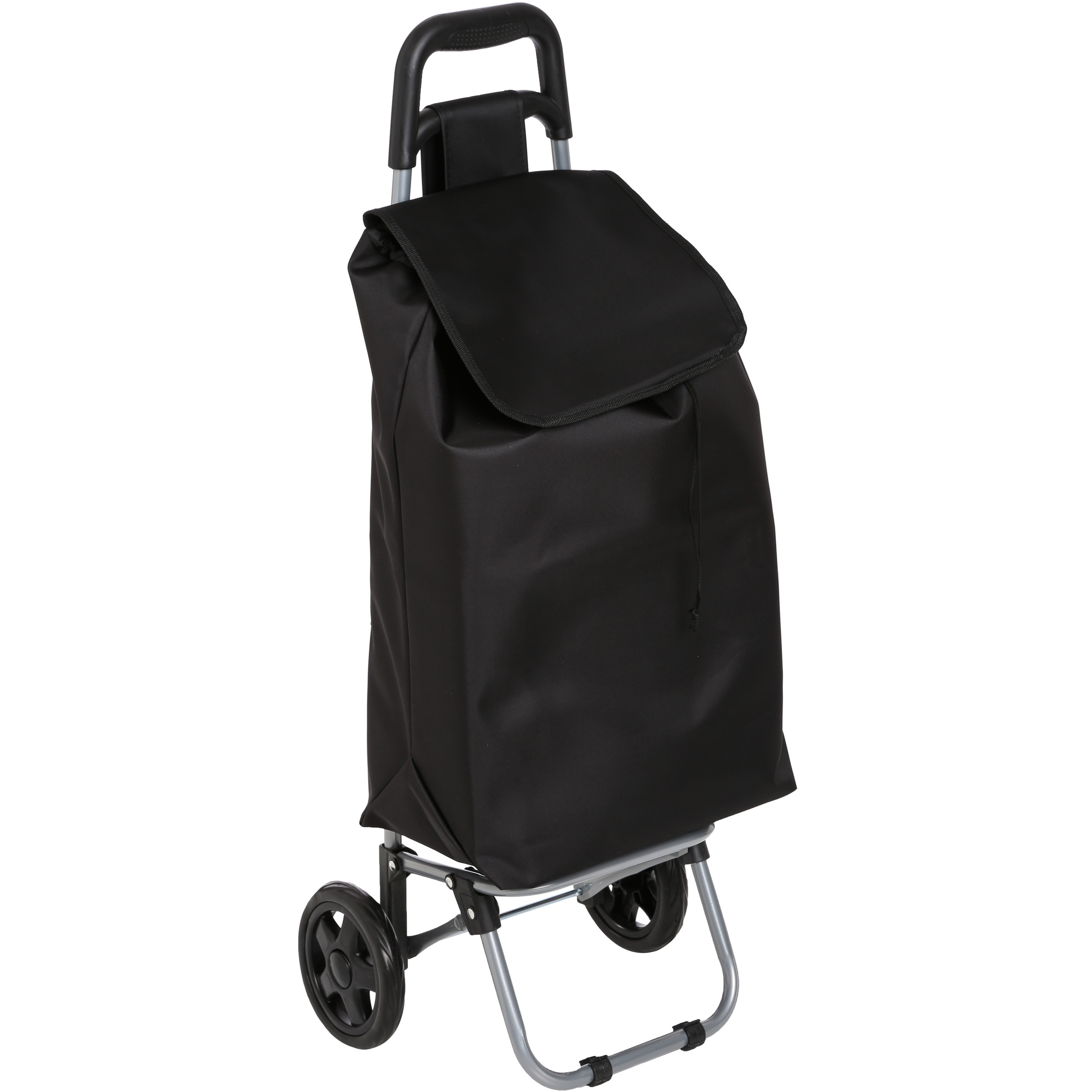 5five Boodschappen trolley tas - inhoud 30 liter - zwart - met wielen - 35 x 28 x 92 cm -