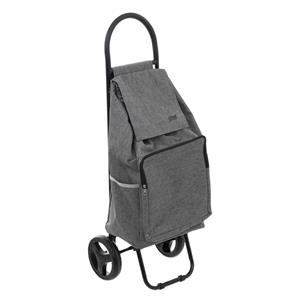 Boodschappen trolley tas met wielen - inhoud liter - grijs - x 30 x 95 cm -