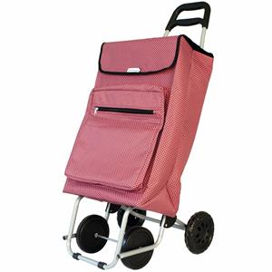 AMIG Boodschappentrolley vierkant - rood/wit - liter - aluminium frame - met vriesvak -