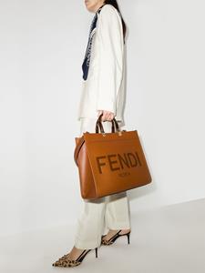 FENDI Sunshine shopper met logo-reliëf - Bruin