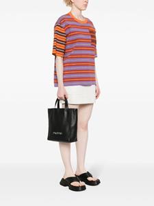 Marni logo-embroidered tote bag - Zwart