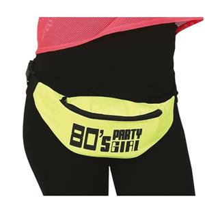 Fiestas Guirca Foute 80s/90s print party heuptasje - neon geel - jaren 80/90 verkleed accessoires - volwassenen -