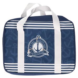 Gerimport kleine koeltas voor lunch - blauw met leuke print - 28 x 9 x 22 cm 5 liter -