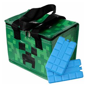 Puckator Kleine lunch koeltas met 2x koelelement - Minecraft print - 4,4 liter -