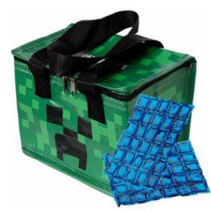 Puckator Kleine lunch koeltas met 2x flexibel koelelement - Minecraft print - 4,4 liter -