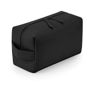 Bagbase Toilettas/make-up tas Monaco - lederlook - mat zwart - 25 x 12 x 15 cm -