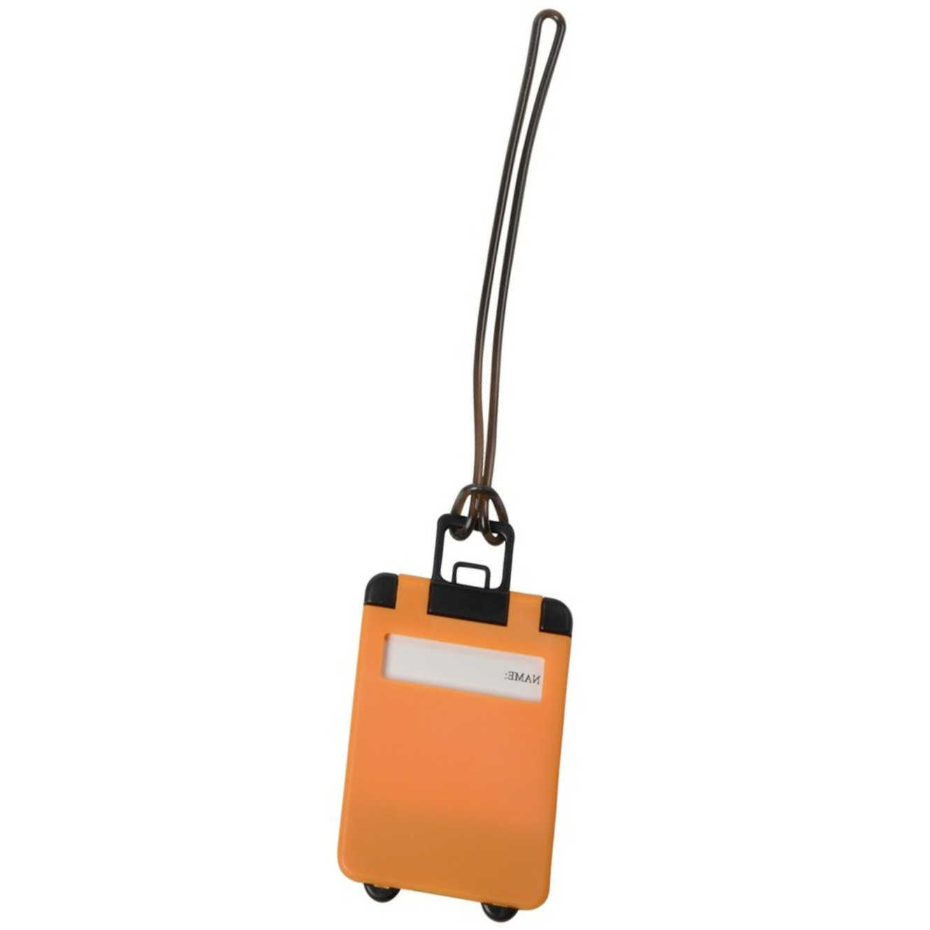 Merkloos Kofferlabel Wanderlust - oranje - 9 x 5.5 cm - reiskoffer/handbagage label -