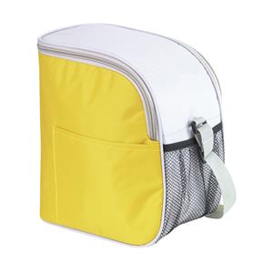 Merkloos Kleine koeltas/Lunch tas model Glaciaal - 23 x 16 x 26 cm - 1 vaks - geel/grijs - 9 Liter -