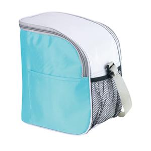 Merkloos Kleine koeltas/Lunch tas model Glaciaal - 23 x 16 x 26 cm - 1 vaks - ijsblauw/grijs - 9 Liter -