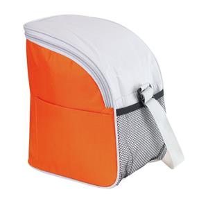 Merkloos Kleine koeltas/Lunch tas model Glaciaal - 23 x 16 x 26 cm - 1 vaks - oranje/grijs - 9 Liter -