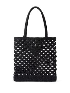 Prada woven crochet tote bag - Zwart