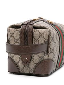 Gucci GG Supreme leren toilettas - Bruin