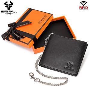 Humerpaul Geschenkdoos lederen herenportemonnee Rfid slanke kaarthouder
