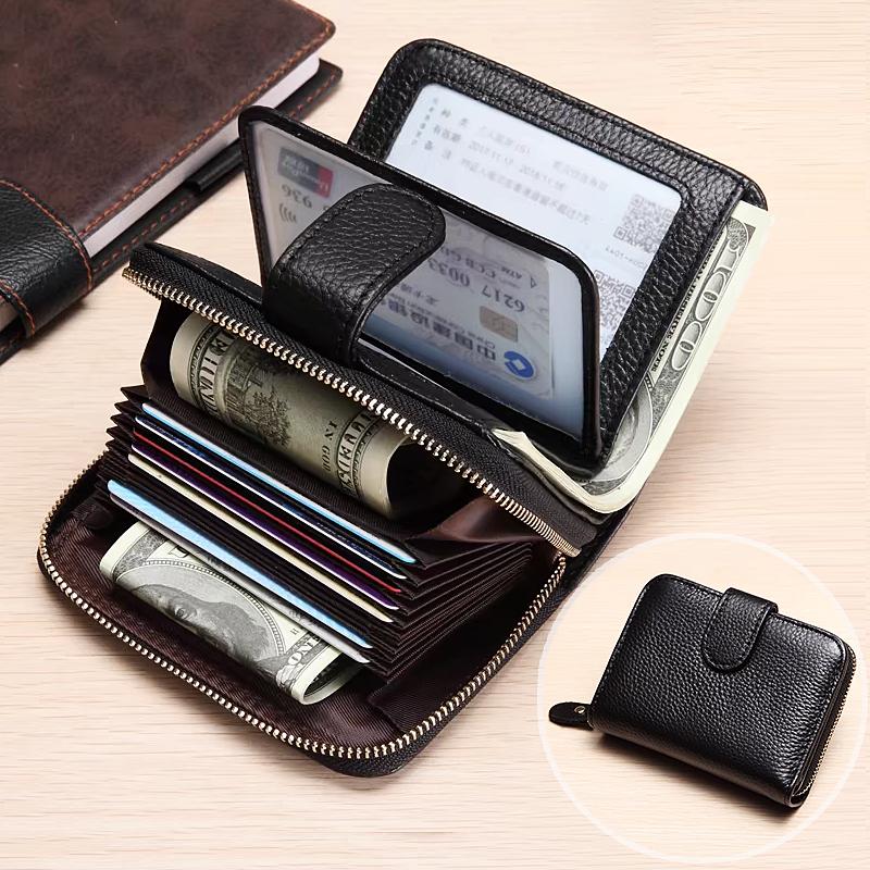 Niubest Nieuwe lederen rijbewijs creditcard portemonnee met RFID grote capaciteit bankkaarten tas ID houder rits portemonnee portemonnee