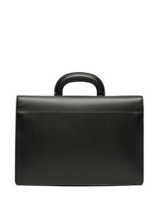 Bally Leren laptoptas met logo - Zwart