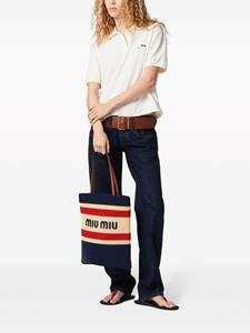 Miu Miu Gestreepte shopper - Beige