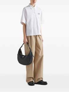 Prada Leren schoudertas - Zwart