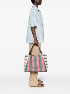 Stella McCartney striped cotton tote bag - Blauw