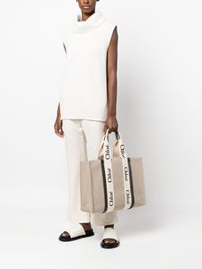 Chloé Woody linnen shopper - Beige