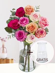 Surprose Rozenboeket Lisa + gratis glasvaas | Moederdagboeket