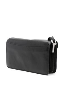 Marni logo-stitched leather crossbody bag - Zwart