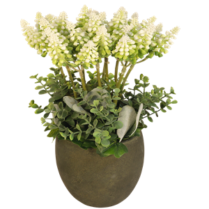 Boeketcadeau Pot met kunst witte druifjes