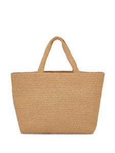 Saint Laurent Raffia shopper met geborduurd logo - Beige