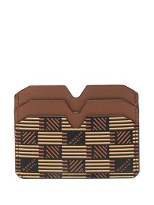 Moreau logo-stamp leather card holder - Bruin